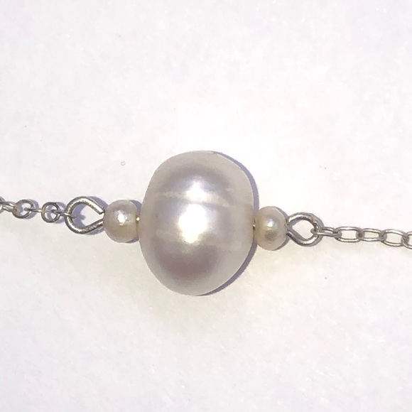 Dainty Sterling Silver Freshwater Pearl Bracelet - Picture 6 of 11